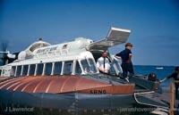 The SRN6 with Hovertravel - Disembarking passengers (credit: Pat Lawrence).